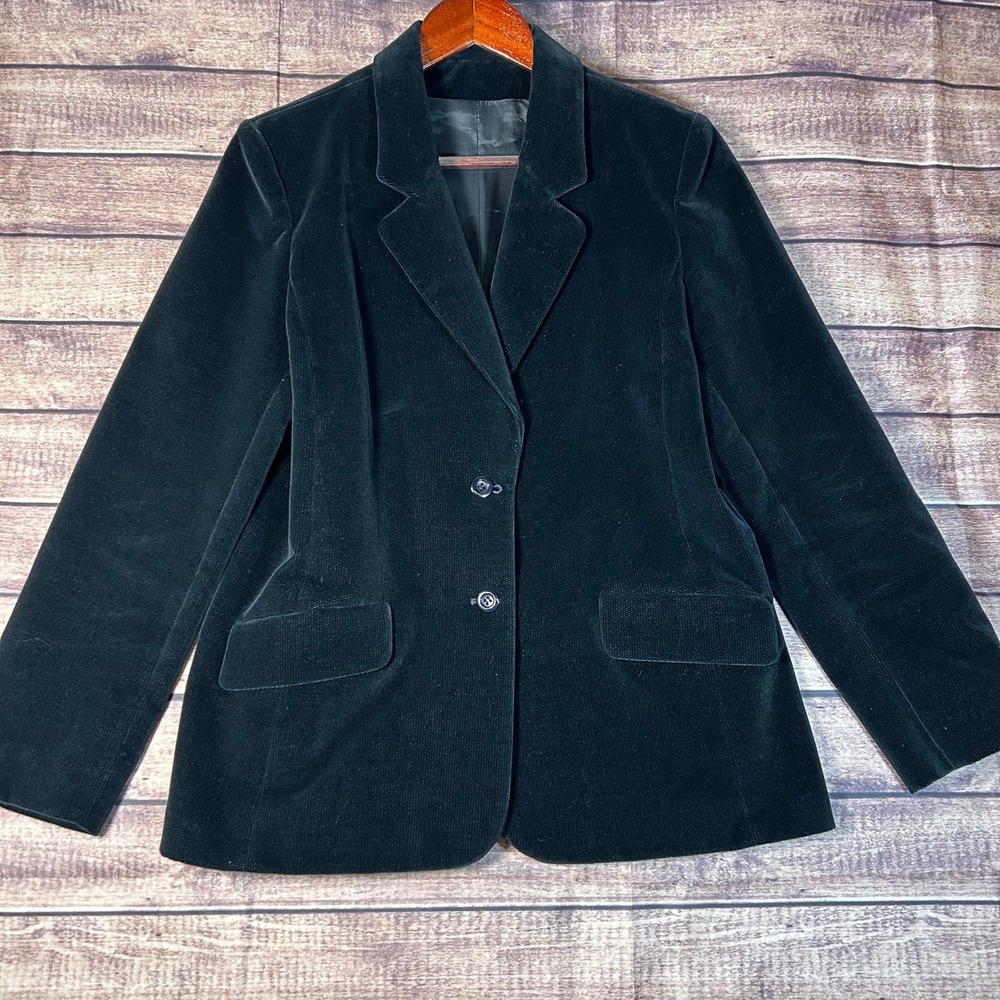Vintage Kirkland Hall Black Velvet Blazer Jacket Womens 10‎ Made USA ILGWU